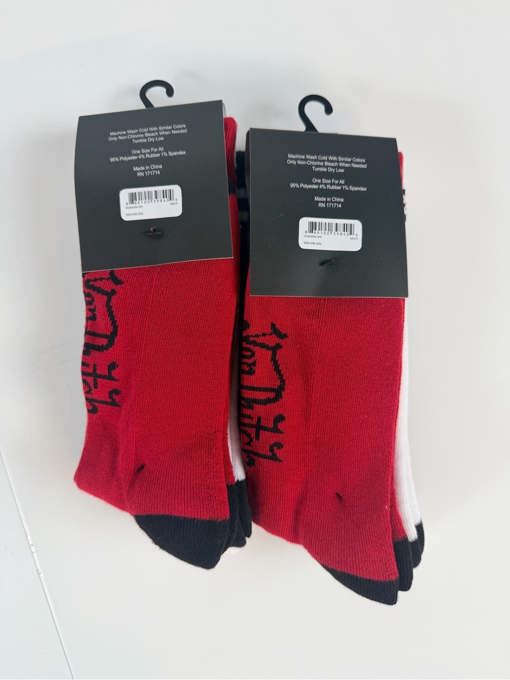 Men's Crew Socks - Red,Black & Gray (3-Pack) NWT